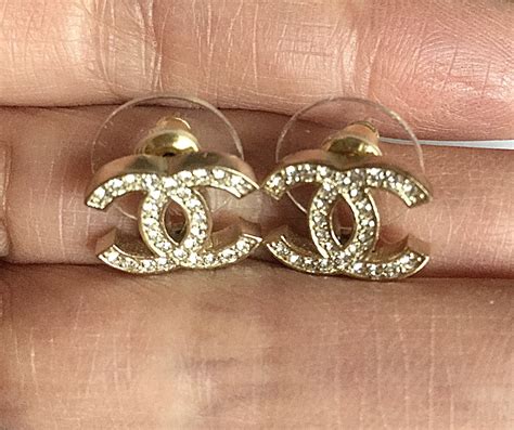 chanel classic earrings cc|vintage Chanel cc earrings price.